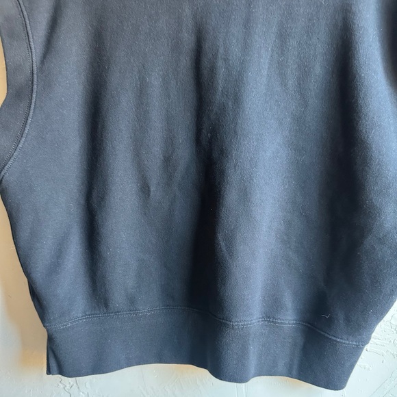 Abercrombie & Fitch Cropped Sweatshirt Half Zip Sleeveless Pullover Black Sz L - Picture 5 of 10